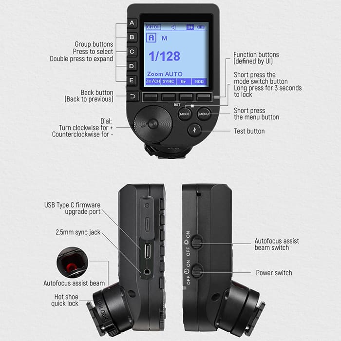 NEEWER QPRO TTL cung cấp tới 5 nhóm và 32 kênh truyền