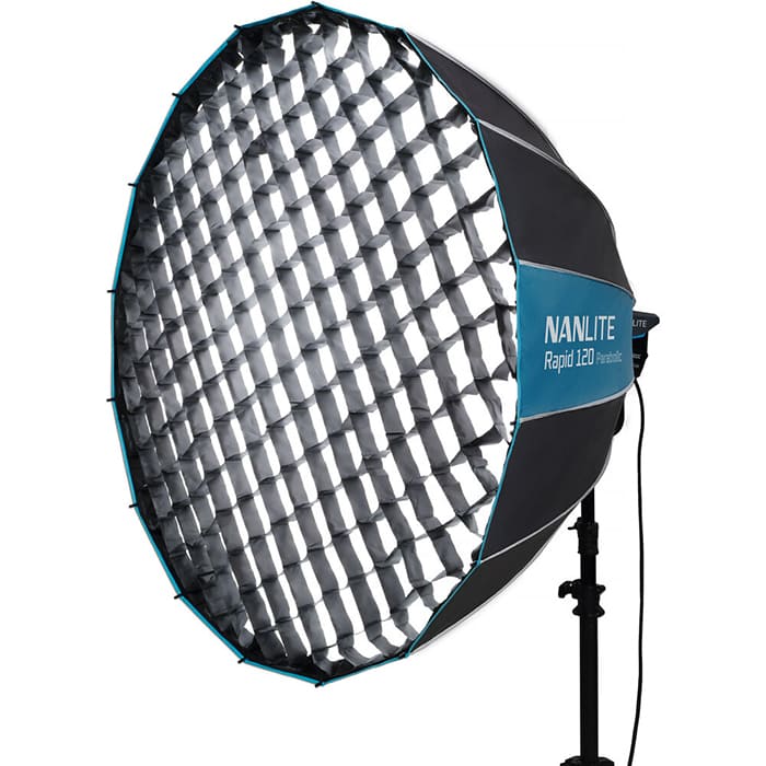 Softbox Nanlite Rapid Parabolic SB-RP120 được thiết kế với dạng parabolic sâu và 16 cạnh