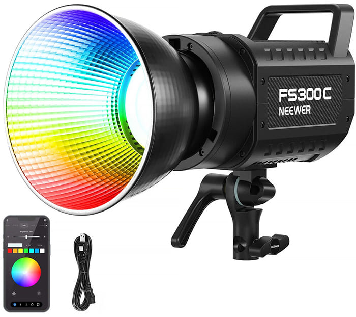 Người dùng có thể dễ dàng điều khiển FS300C thông qua ứng dụng NEEWER
