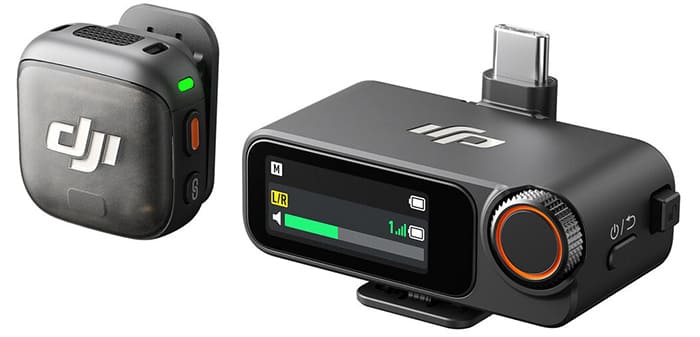 Bộ thu DJI Mic 3 được trang bị màn hình cảm ứng AMOLED 1.1 inch
