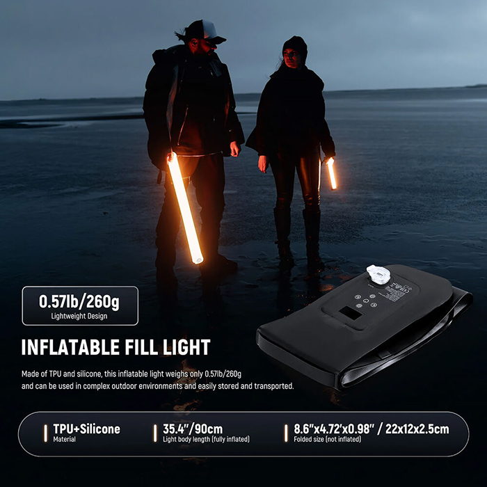 Neewer GC21B là chiếc đèn LED cầm tay bicolor có thiết kế độc đáo với khả năng bơm hơi và thu gọn