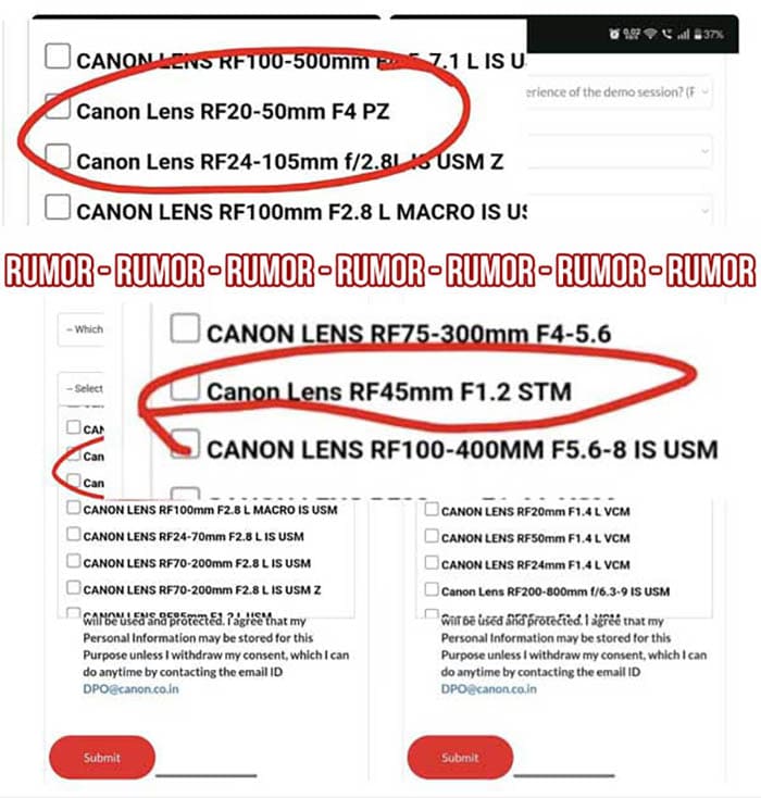 Các ống kính này nếu cùng ra mắt, thì sẽ mở rộng lựa chọn cho người dùng máy Canon full-frame mirrorless