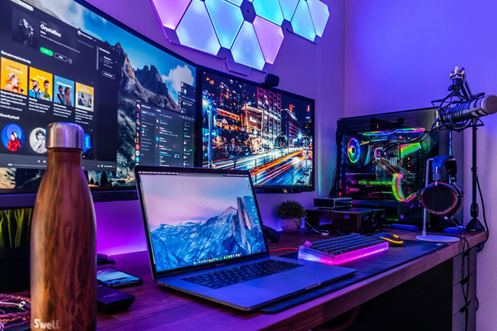 Phòng livestream dành cho game thủ, streamer với phong cách năng động, hiện đại