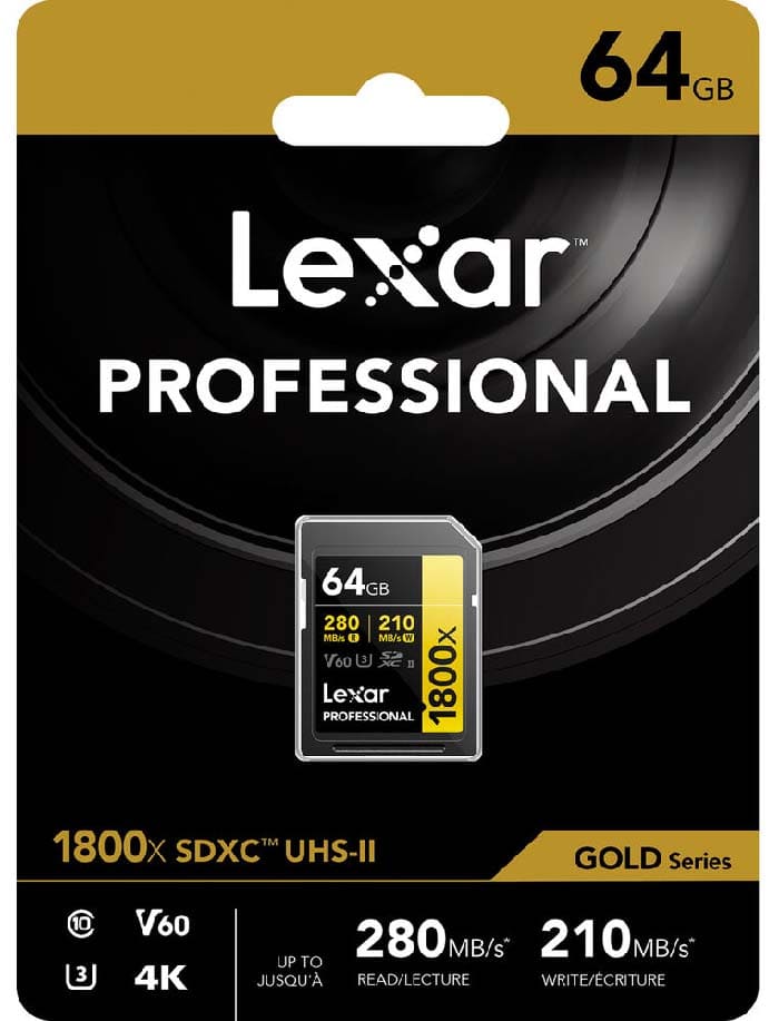 Thẻ nhớ Lexar Professional 1800x SDXC UHS-II U3 V60 64GB được sản xuất dành riêng cho các nhiếp ảnh gia