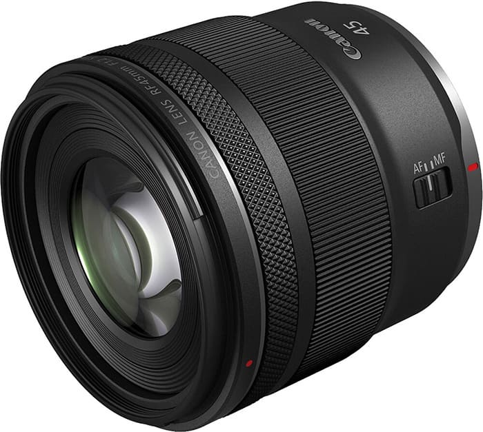 Canon RF 45mm F/1.2 STM được trang bị động cơ lấy nét bước (STM) dạng bánh răng với hệ thống điều khiển từ tính