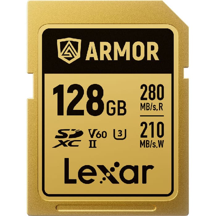 Lexar ARMOR GOLD SDXC UHS-II Card 128GB đạt tốc độ đọc tối đa lên đến 280MB/s và ghi tối đa 210MB/s