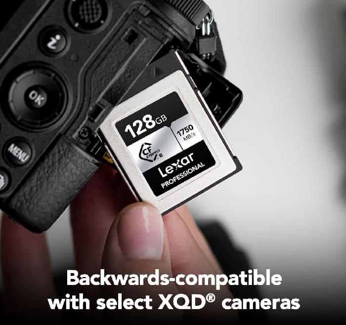 Lexar SILVER CFexpress 128GB hoạt động tốt trên CFexpress Type B và tương thích XQD