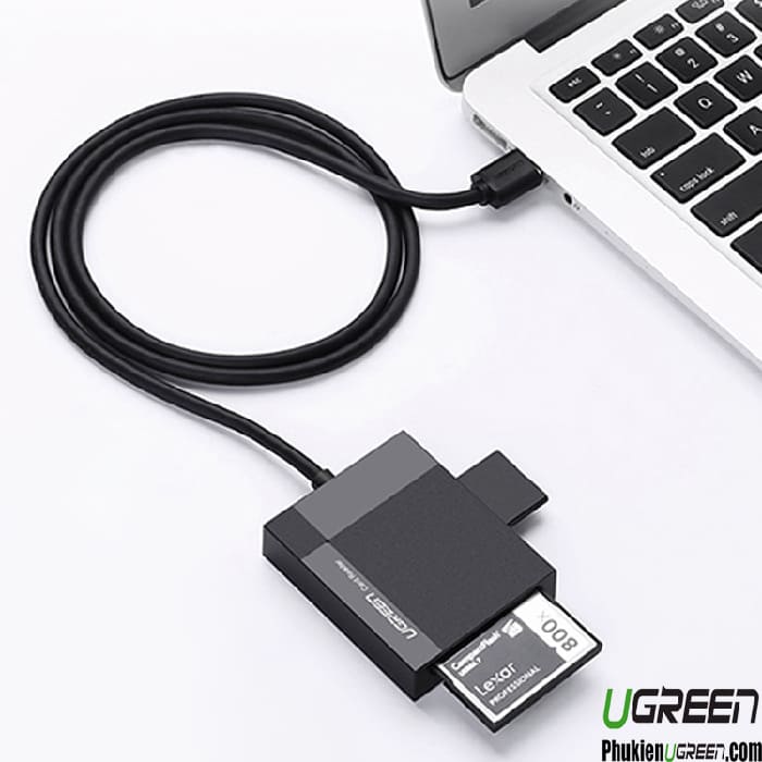 Đầu Đọc Thẻ SD/TF/CF/MS Chuẩn USB 3.0 Dài 0.5M Ugreen 30333 mang đến sự thoải mái khi bố trí không gian làm việc
