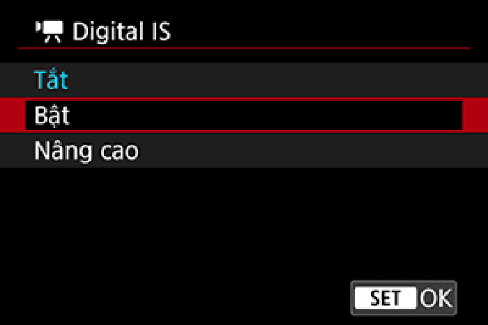 Digital IS ổn định hình ảnh số, giúp video cầm tay mượt mà và giảm rung lắc