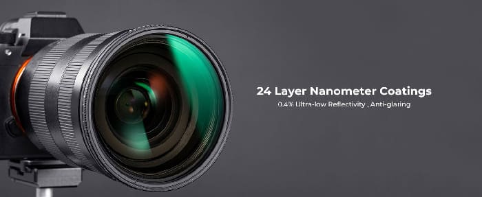 Bộ lọc sử dụng kính quang học HD AGC với 24 lớp phủ Nano đa tầng giúp chống nước