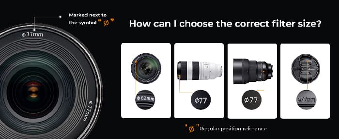 Kính lọc được sản xuất theo tiêu chuẩn φ49 mm, phù hợp với mọi ống kính có cùng kích thước ren