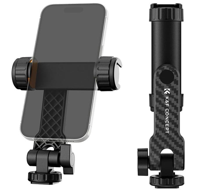 Kẹp điện thoại K&F Concept MS-12 cho phép xoay 360° mượt mà