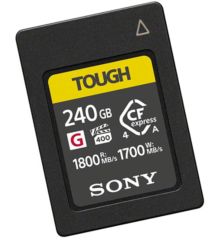 Sony 240Gb CFexpress Type A Tough 1800Mb/s cho phép người dùng thoải mái quay video dài, chụp ảnh tốc độ cao hoặc lưu trữ file RAW dung lượng lớn