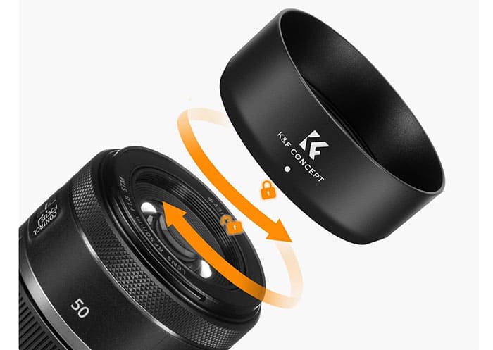 Hood K&F Concept ES-65B là một phụ kiện quang học không thể thiếu đối với những nhiếp ảnh gia đang sở hữu ống kính Canon RF 50mm f/1.8 STM