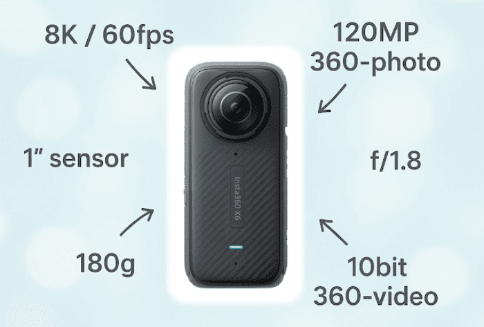 Insta360 X6 được đồn đoán sẽ hỗ trợ quay 8K ở 60fps, mang lại độ mượt cao hơn đáng kể so với X5
