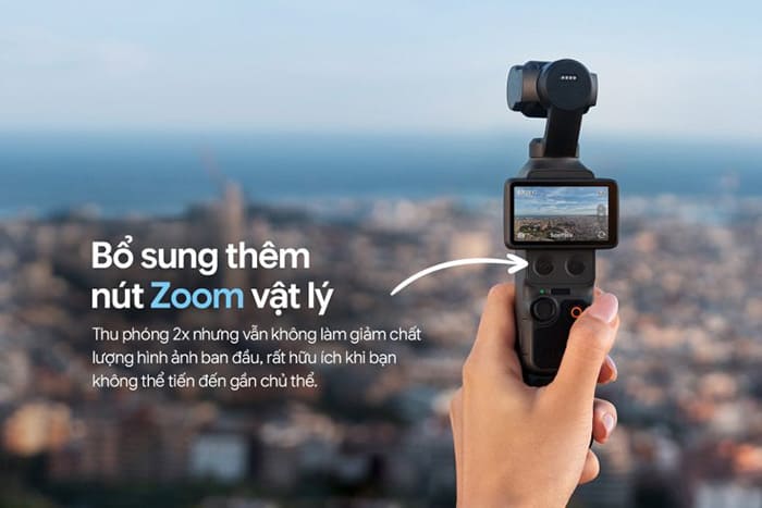DJI Osmo Pocket 4 được bổ sung thêm nút zoom vật lý, hỗ trợ thao tác tốt hơn