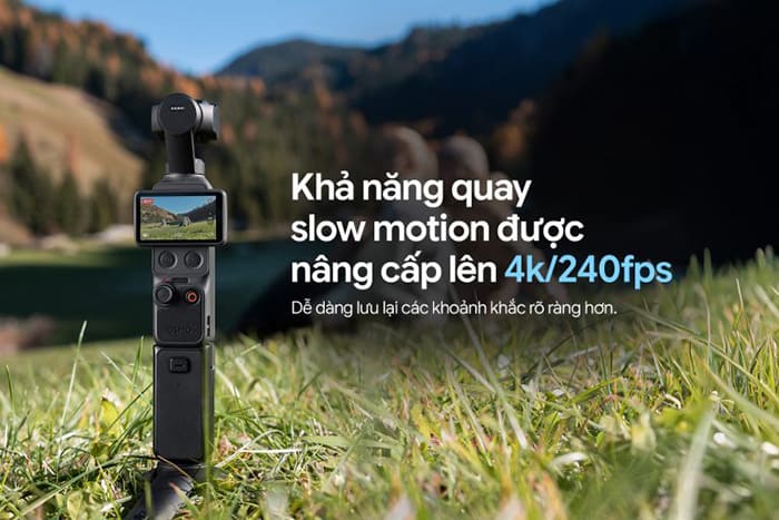 DJI Pocket 4 hỗ trợ quay video độ phân giải lên tới 6K, quay slow motion 4K/240fps