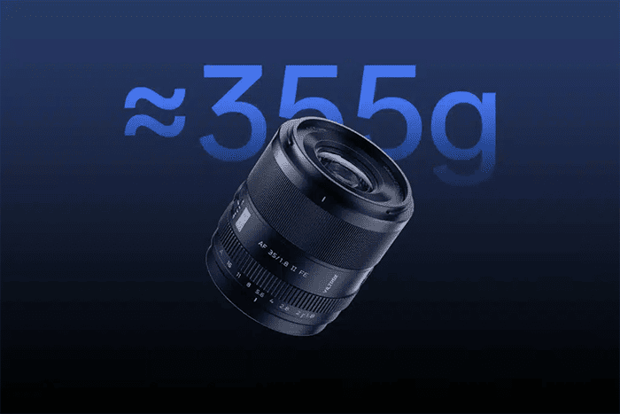 Với trọng lượng chỉ khoảng 355g, Viltrox AF 35mm F/1.8 II EVO mang lại trải nghiệm sử dụng thoải mái