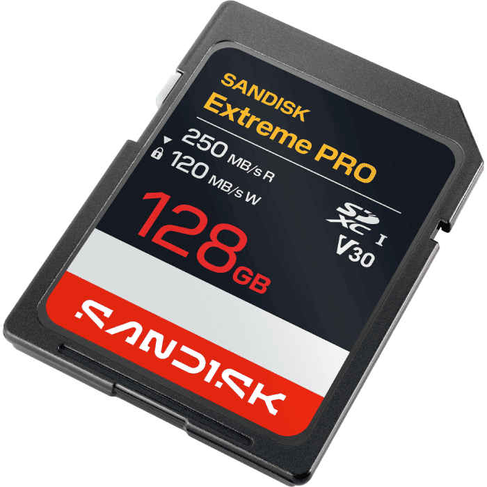 Với dung lượng 128GB, thẻ nhớ mang đến không gian lưu trữ rộng rãi cho hình ảnh độ phân giải cao