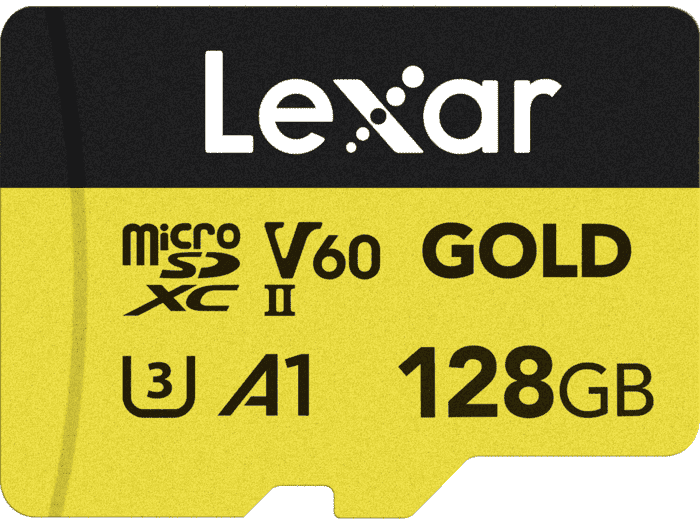 Lexar Professional GOLD UHS-II microSDXC sở hữu dung lượng 128GB, sử dụng chuẩn thẻ microSDXC và hỗ trợ giao tiếp UHS-II