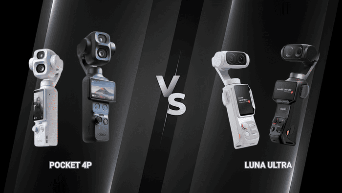 DJI Pocket 4P và Insta360 Luna Ultra đều sở hữu thiết kế hướng đến tính cơ động