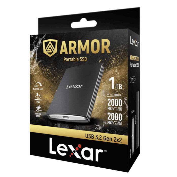 Lexar Armor 700 cung cấp dung lượng lưu trữ 1TB, đáp ứng nhu cầu sao lưu hình ảnh