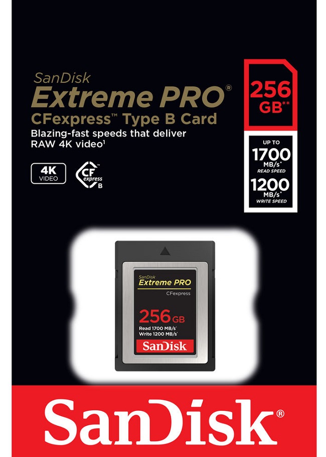 Thẻ nhớ CFexpress SanDisk Extreme PRO Type B 256GB 1700 MB/s mayanh24h