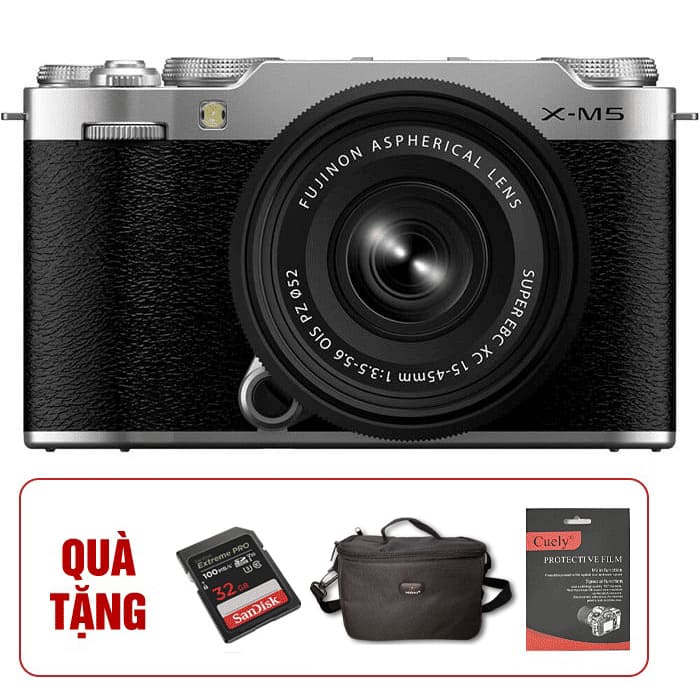 Fujifilm X-M5 Kèm Kit 15-45mm Màu bạc