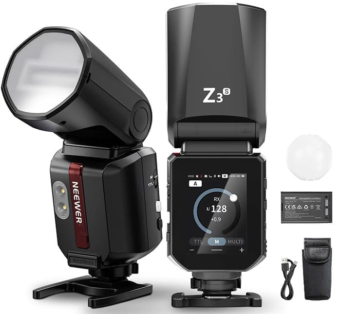 Màn hình cảm ứng 2.75 inch hiển thị trực quan các chế độ TTL, Manual và Strobe