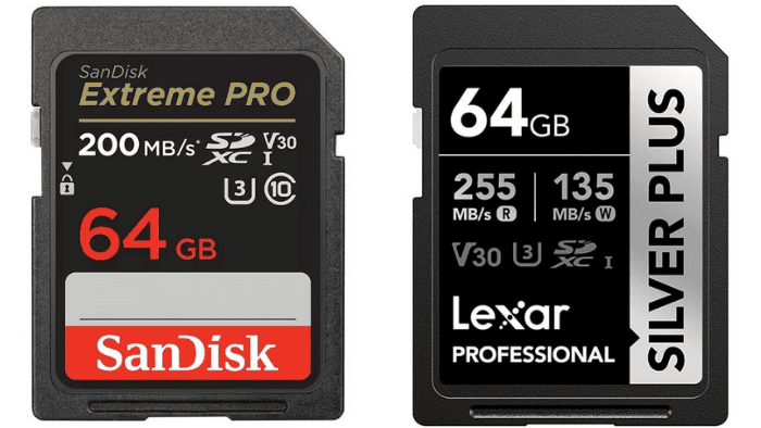 Một số lựa chọn phổ biến hiện nay có thể tham khảo như SanDisk Extreme Pro hoặc Lexar Silver Pro