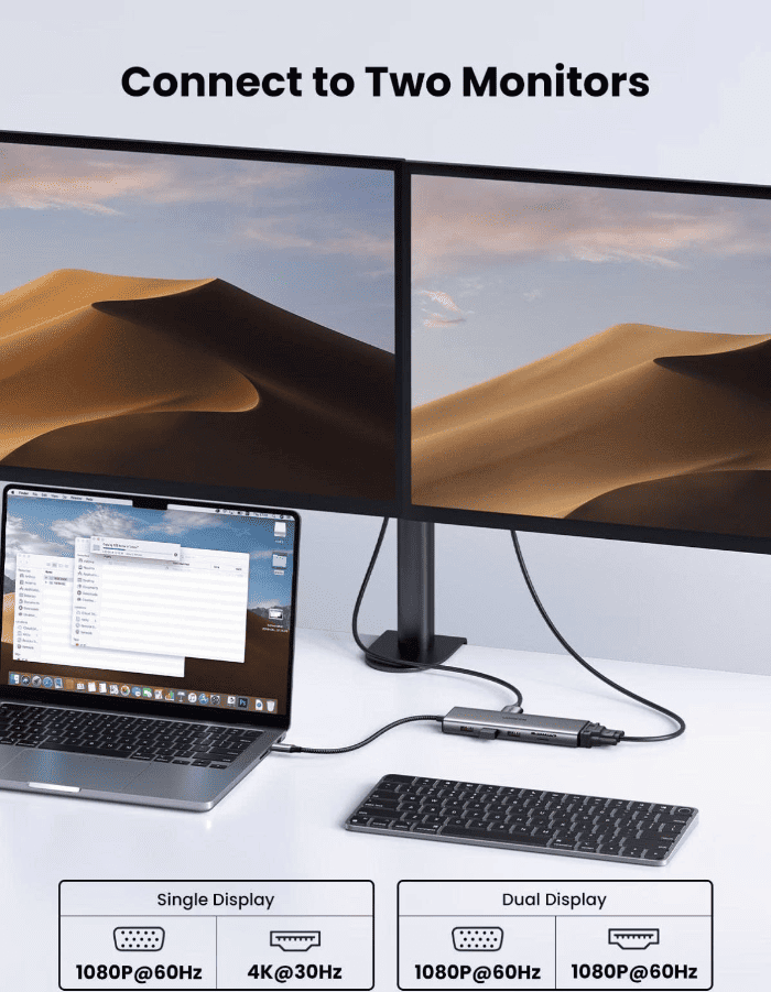 Ugreen CM639 hỗ trợ xuất hình ảnh qua cổng HDMI với độ phân giải tối đa 4K/60Hz mang lại trải nghiệm hiển thị sắc nét