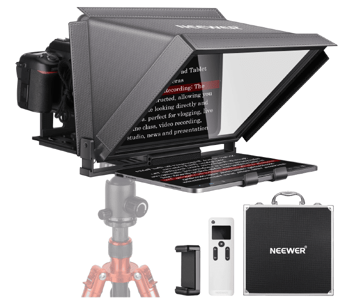 Phần kính phản chiếu của Máy Nhắc Chữ NEEWER X12 có thể điều chỉnh góc nghiêng