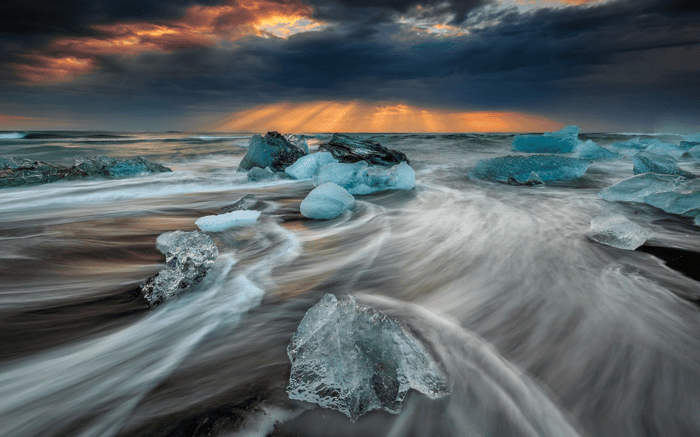 Canon EOS 5D Mark III, EF16-35mm f/4L IS USM lens, f/16, 16mm, 1.3sec, ISO 160 Biển băng, Jokulsarlon, Iceland