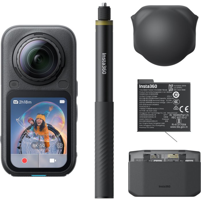 Insta360 X6 được trang bị hai cảm biến CMOS kích thước 1/1.1", kết hợp khẩu độ f/2