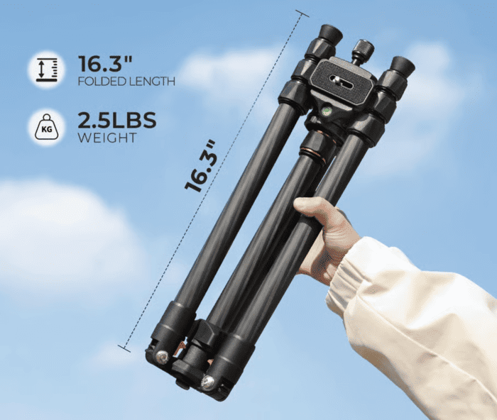 Chân máy ảnh K&F Concept O254C2+BH-36L được trang bị 4 đoạn chân cùng cơ chế khóa xoay