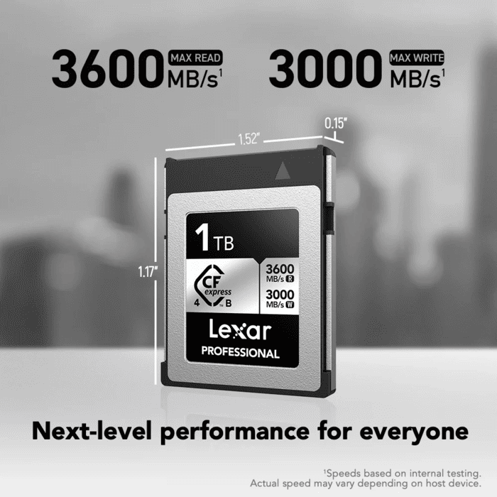 Lexar Professional CFexpress 4.0 Type B Silver tận dụng giao diện PCIe Gen 4