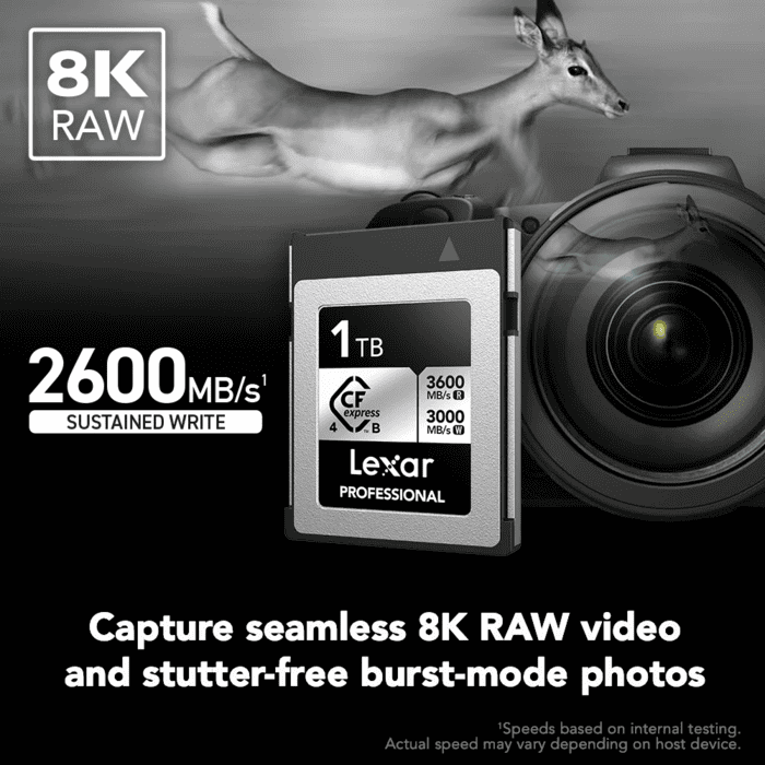 Lexar Professional CFexpress 4.0 Type B Silver đáp ứng nhu cầu quay video 8K RAW