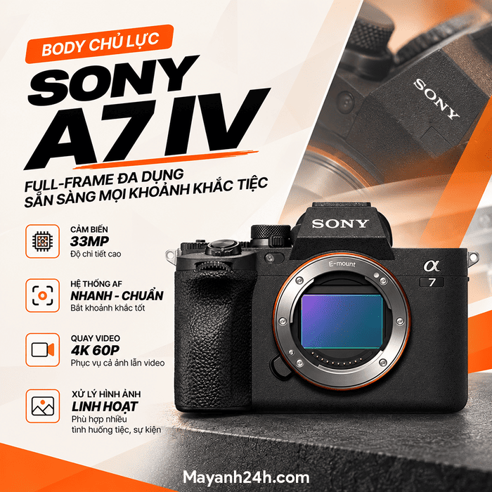 Sony A7 IV đóng vai trò là thân máy trung tâm trong combo