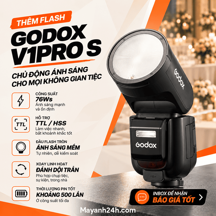 Godox V1Pro S đảm nhiệm phần ánh sáng trong combo