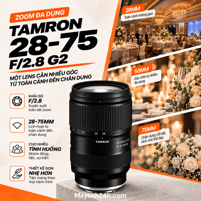 Tamron 28-75mm F/2.8 G2 là thành phần đảm nhiệm khả năng thay đổi góc nhìn trong combo
