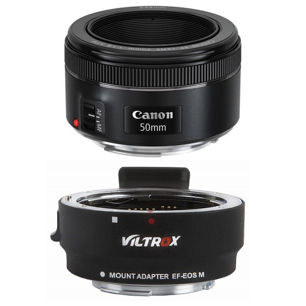 Canon EF 50mm f/1.8 STM (Chính hãng Lê Bảo Minh) + Ngàm chuyển