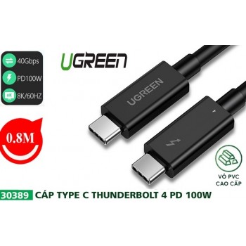 Cáp Ugreen 30389 Thunderbolt 4 USB Type-C 8K 60Hz dài 80cm