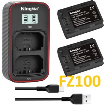 Bộ Pin Kingma NP-FZ100 Sạc LCD viền đỏ, Mới 100%