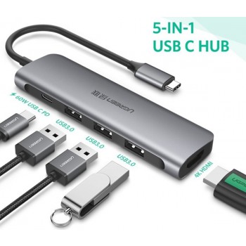 Hub chuyển Type-C sang USB, HDMI Ugreen 50209
