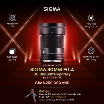 Ống kính Sigma 30mm f/1.4 DC DN Contemporary for Canon RF, Mới 100% (Chính Hãng)