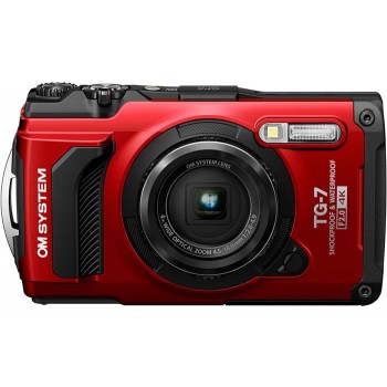 Máy ảnh Olympus OM SYSTEM Tough TG-7 (Màu Đỏ), Mới 100% (Chính Hãng)