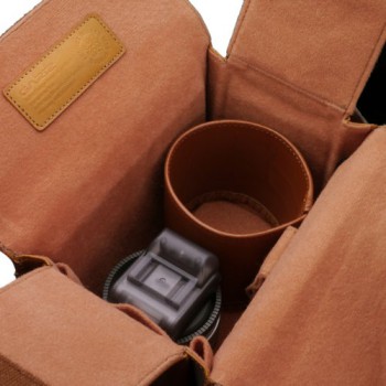 Gariz Genuine Leather CB-LZSSLB Compact Camera Zoom Case Bag for Mirrorless Camera, Light Brown, Mới 100% / Fullbox