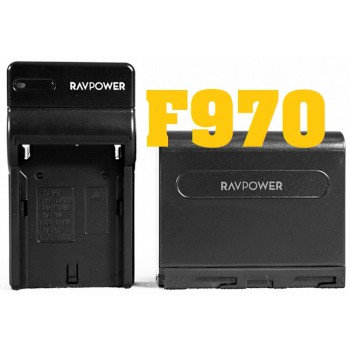 Bộ pin sạc Ravpower NP-F970 for Sony F960, F950, F550, F750, FM50, FM70, FM90, PAN VDB1, VDB2, JVC V607u, V617u,.....