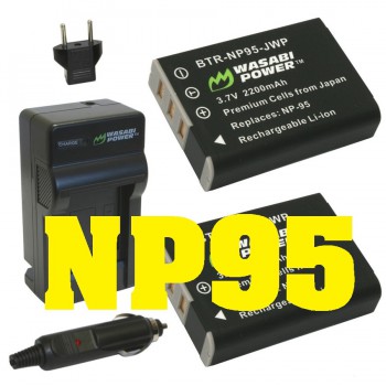 Bộ Pin Sạc Wasabi NP-95 cho Fujifilm X100, X100T , X100S, X70, X30, X-S1, F31fd