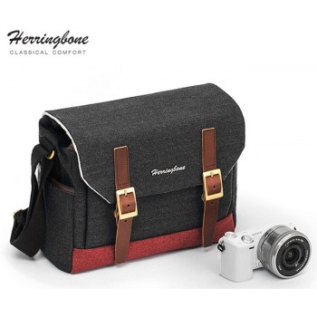 Túi máy ảnh Herringbone Postman Small (Charcoal) (Chính Hãng)